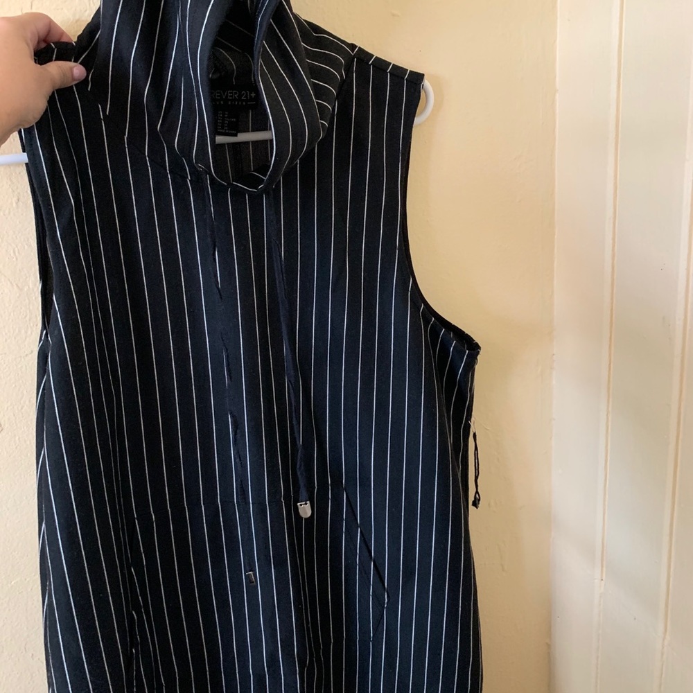 Black striped hoodie dress. Never used.